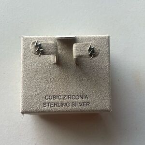 Silver Lightning Bolt Earrings